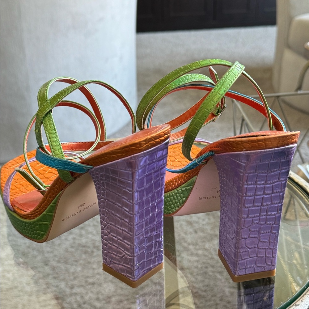 Metallic Color Block Marc Fisher Sandals. - image 5